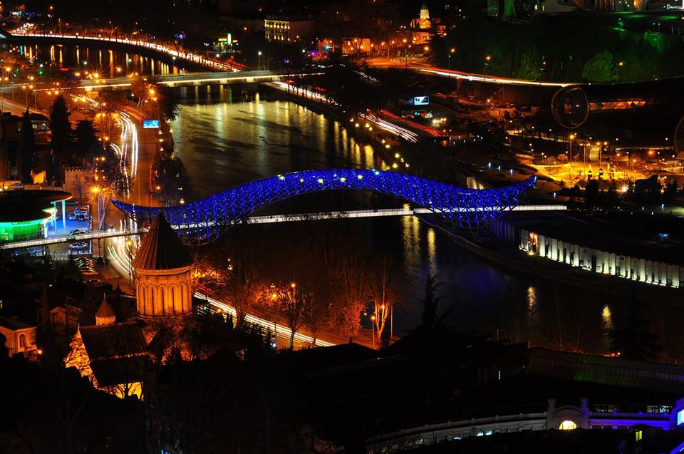 Georgia lights up in EU colors celebrating visa liberalization geotv.ge